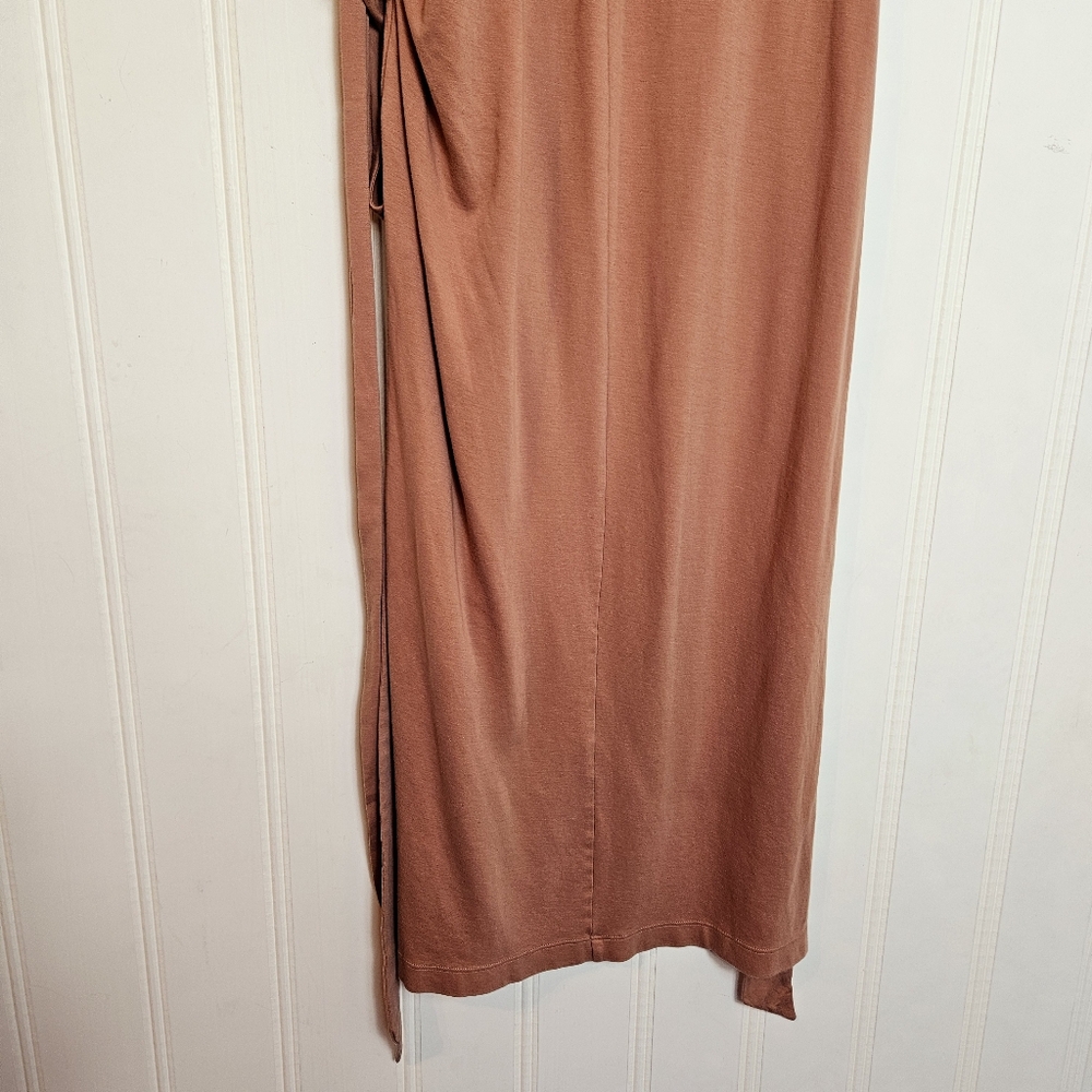 Vince Maxi Dress Womens Size S Sleeveless Wrap Midi Resortwear Neutral - Picture 8 of 11